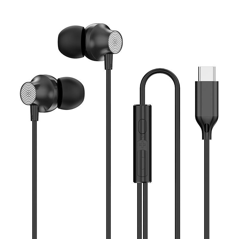 Wired Metal In-Ear Earphones with 3.5mm and Type-C Ports - Heavy Bass and Mobile Control