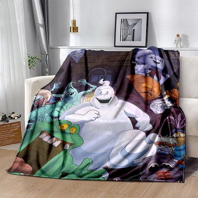 1pc Ghostbusters Stay Puft Marshmallow Man Blanket, Halloween Home Decor, Couch Throw .B024