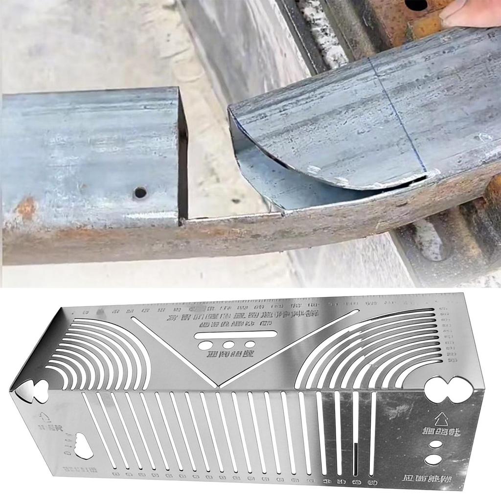Arc Angle Marking Ruler Multifunctional Square Tube Rounded Corner Drawing Ruler 90 Degree Folding Ruler Line Drawing Tool