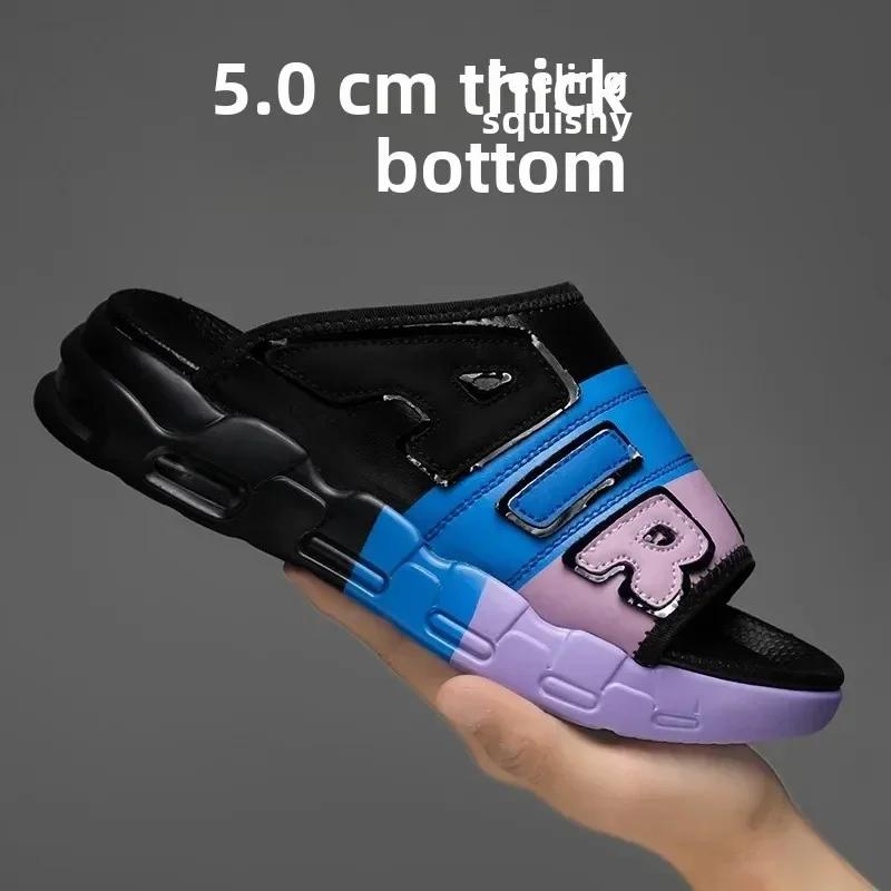 Zomer Nieuwe Modieuze Koreaanse Stijl Heren Casual Instappers Sport Slippers Grote Maat Letters Buitenkleding Rubberen Zool 43