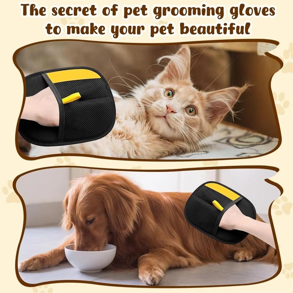 Double-Sided Pet Grooming Glove Soft Static Fur Remover Glove Pet Hair Removal Glove  Pet Supplies