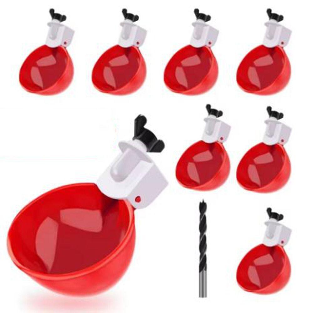 8Pcs Plastic Automatic Chicken Drinker Easy Installation Larger Capacity Duck Drinking Cup Hanging Poultry Drinker Poultry Farm