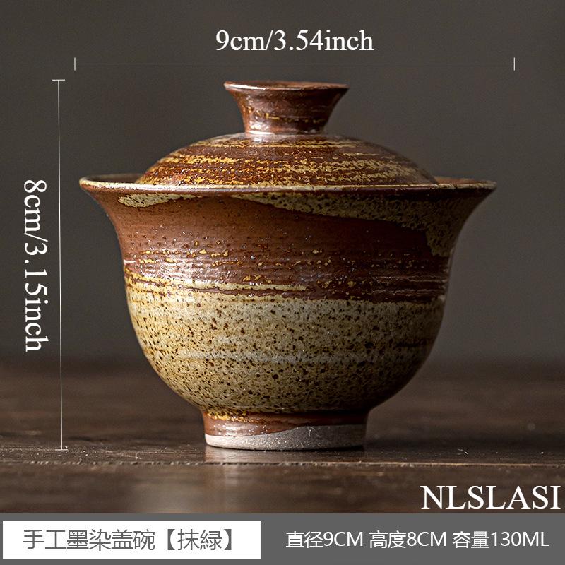 

Coarse Pottery Covered Bowl Household Ceramic Kung Fu Tea Cup Tea Room Tea Bowl Kitchen Bar Supplies Chinese Style Gaiwan