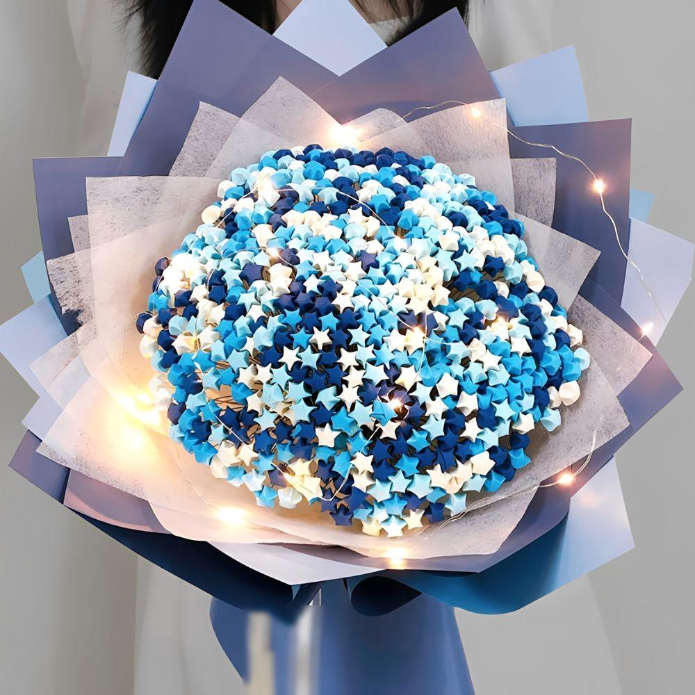 540 Sheets Gradient Blue Star Folding Paper Valentine's Day Thanksgiving Anniversary Wedding Creative Gifts DIY Decoration YMY