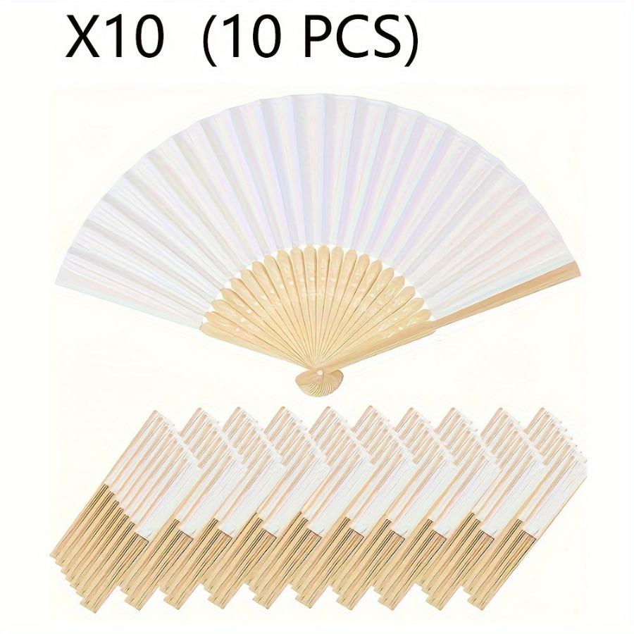 Vintage Style Paper Paddle Fans  - Elegant Foldable Handheld Fan for Wedding & Party Decor - Chic Cooling Accessory