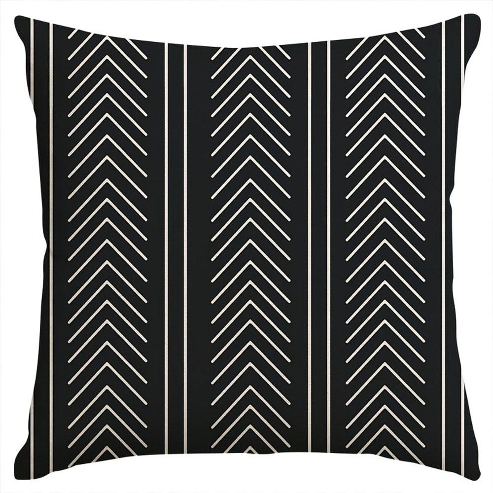 

Black White Minimalist Rhythms Decorating Home StyleCover Bedroom Sofa Decoration Polyester Cushion Cover with Zipper 16x16Inch