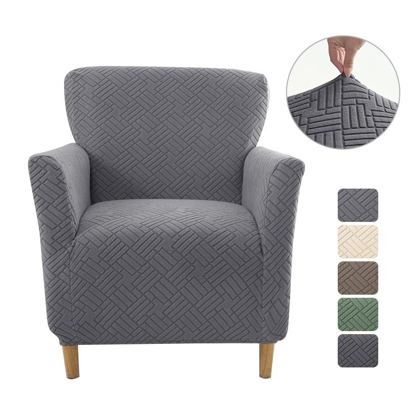 

Elastic Tub Sofa Cover Jacquard Single Club Chair Covers for Living Room Solid Color Armchair Furniture Protector Slipcover