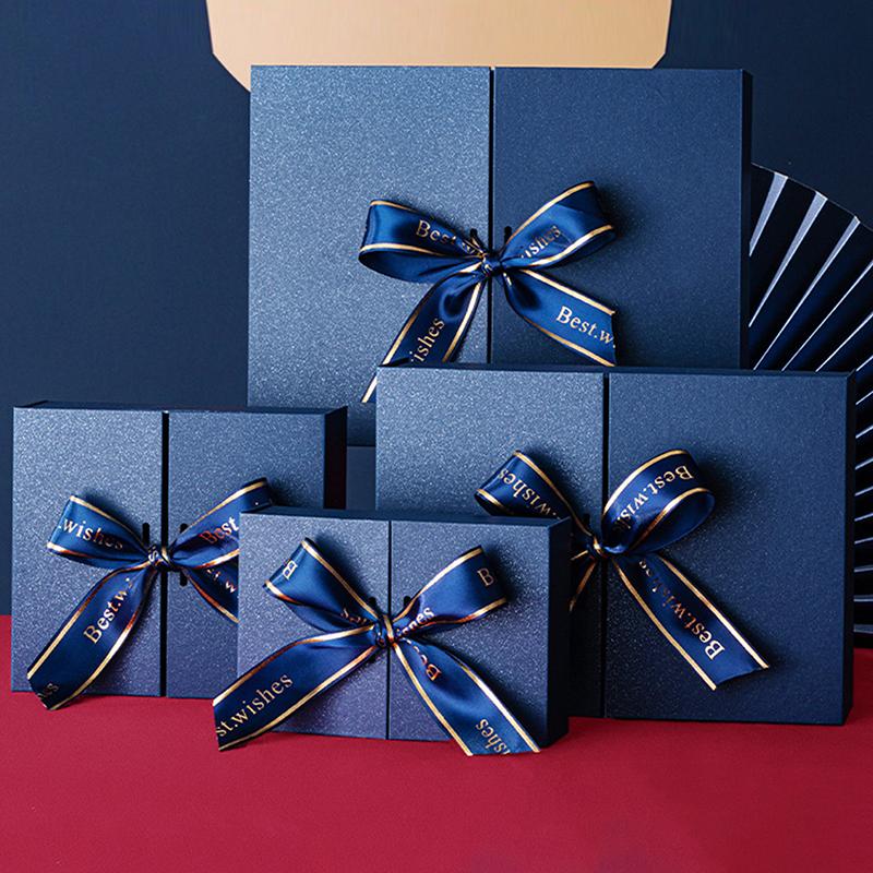 Gift Box Men Perfume Lipstick Purse Box Double Door Ribbon Bow Box Jewelry Box Mother'S Day Girl Women Birthday Gifts