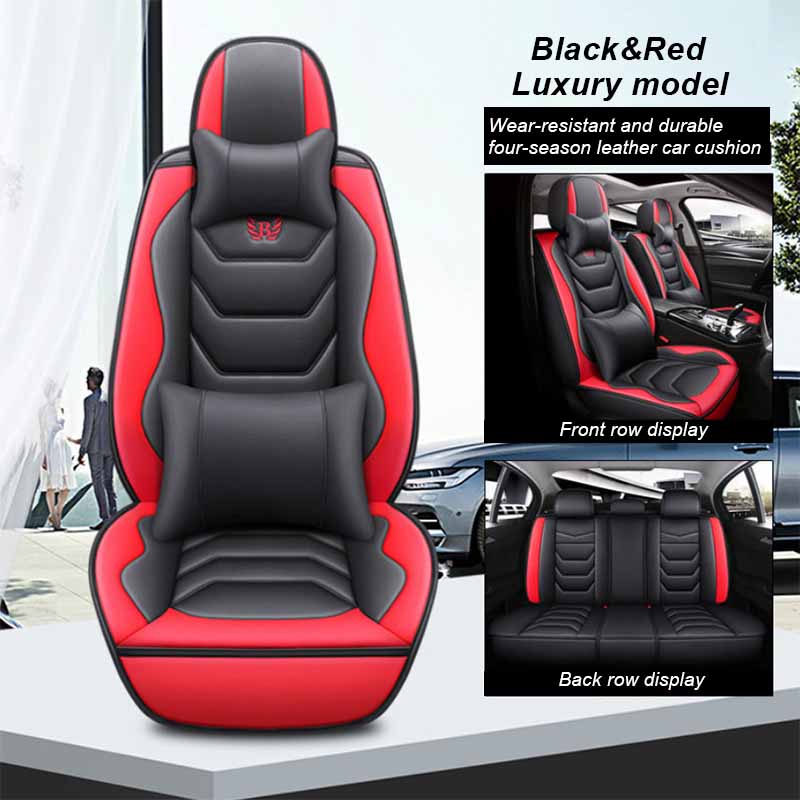 Universal Leather Car Seat Cover 5-seater Full Set of Car Seats for Most Honda Toyota Chevrolet Ford Nissan Cars, Trucks, SUVs.
