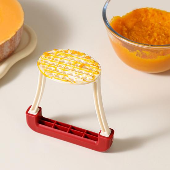 Potato Masher with Ergonomic Handle Manual Potato Press Honeycomb Round Hole Mashed Potato Presser Multi-Functional Kitchen Tool