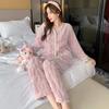 Autumn Winter Female 2Pcs Pajamas Set Thicken Warm Flannel Sleepwear Trouser Suits Pyjama Loose Casual Home Clothes Lounge Wear