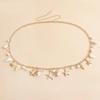 Fashion Natural Shell Conch Sea Star Imitation Pearl Tassel Pendant Waist Chain for Women Sexy Boho Summer Chain Belt Necklace