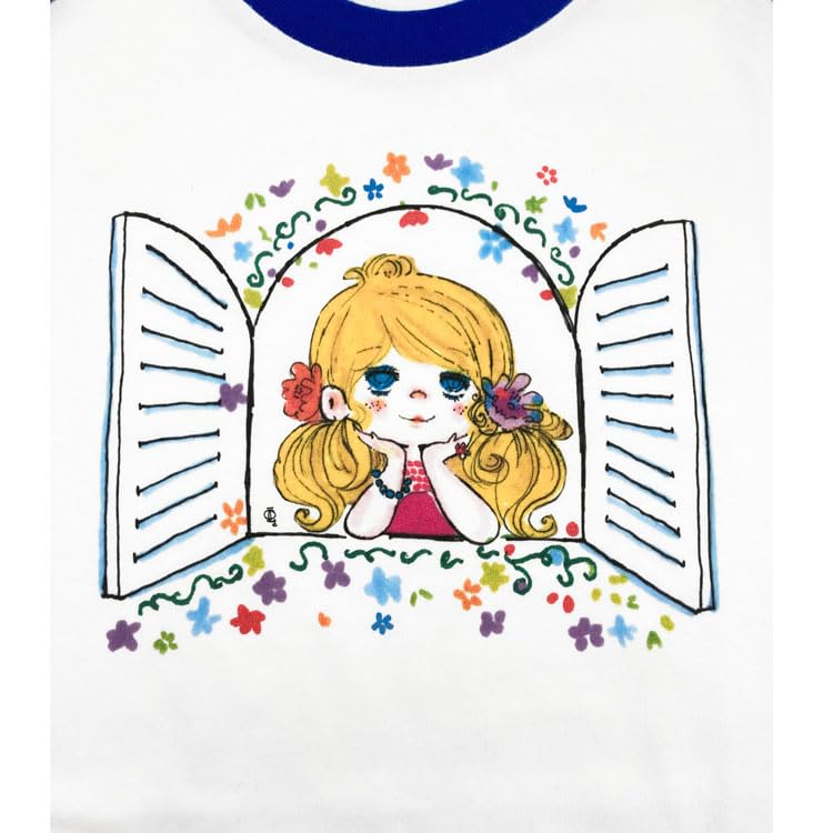 Mizumori Ado 34 Sleeve Raglan Sleeve T-Shirt Mado Blue M Size