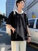 with cut and short big big big room [NEKORA] Hoodie, T-shirt hood, top, sew, sleeve, spring, summer, pullover, stylish, thin, men's T-shirt, t,