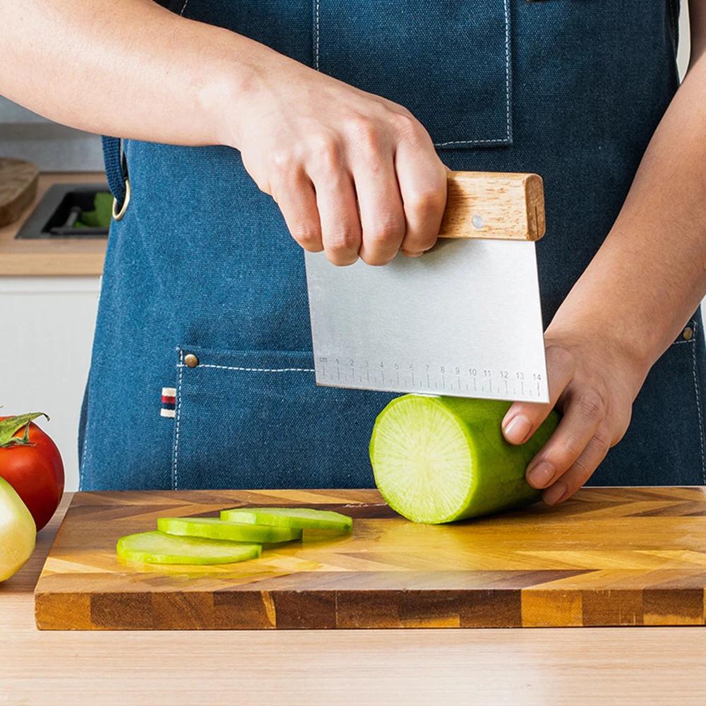 1/3Pcs Stainless Steel Dough Cutter Baking Cake Bread Noodle Cutter Wave Knife French Fries Slicer Pastry Scraper With Measuring