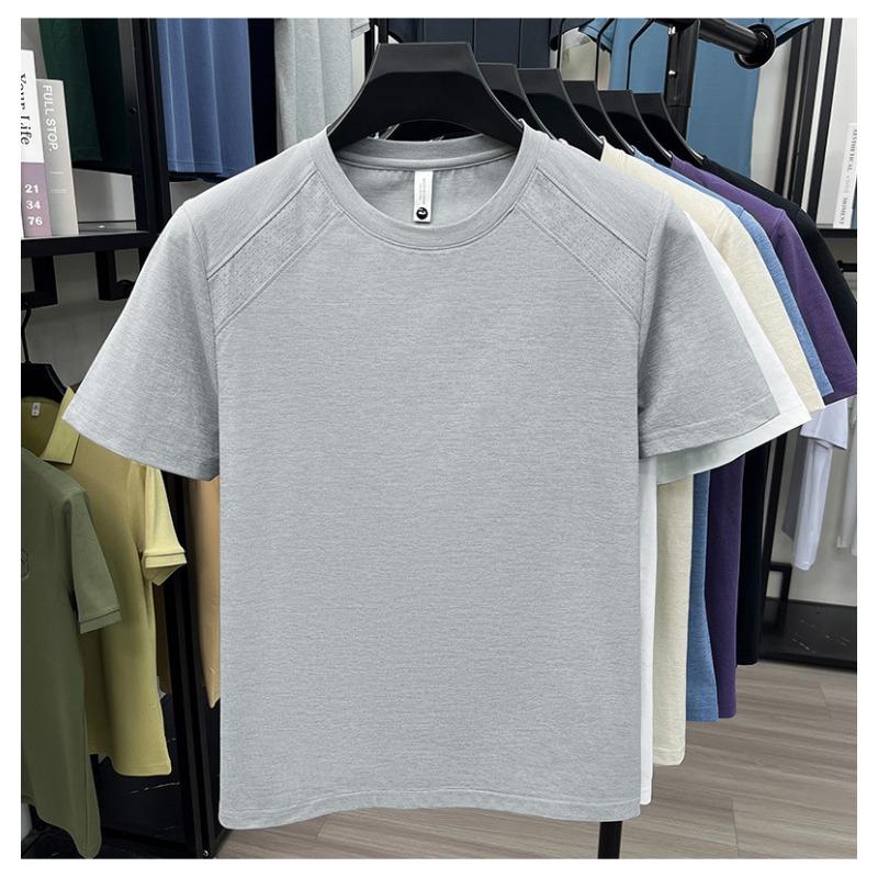 Men S Short Sleeve Crew Neck Solid Color Casual Sports T Shirt