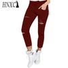 HNXC Women's Fashion Casual Solid Color Print Pants & Capris