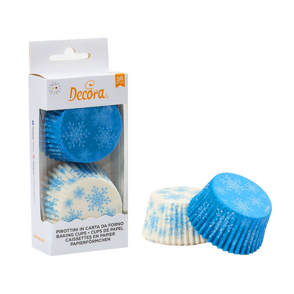 Frozen Snowflake Muffin Cups 50x32mm 36 pcs