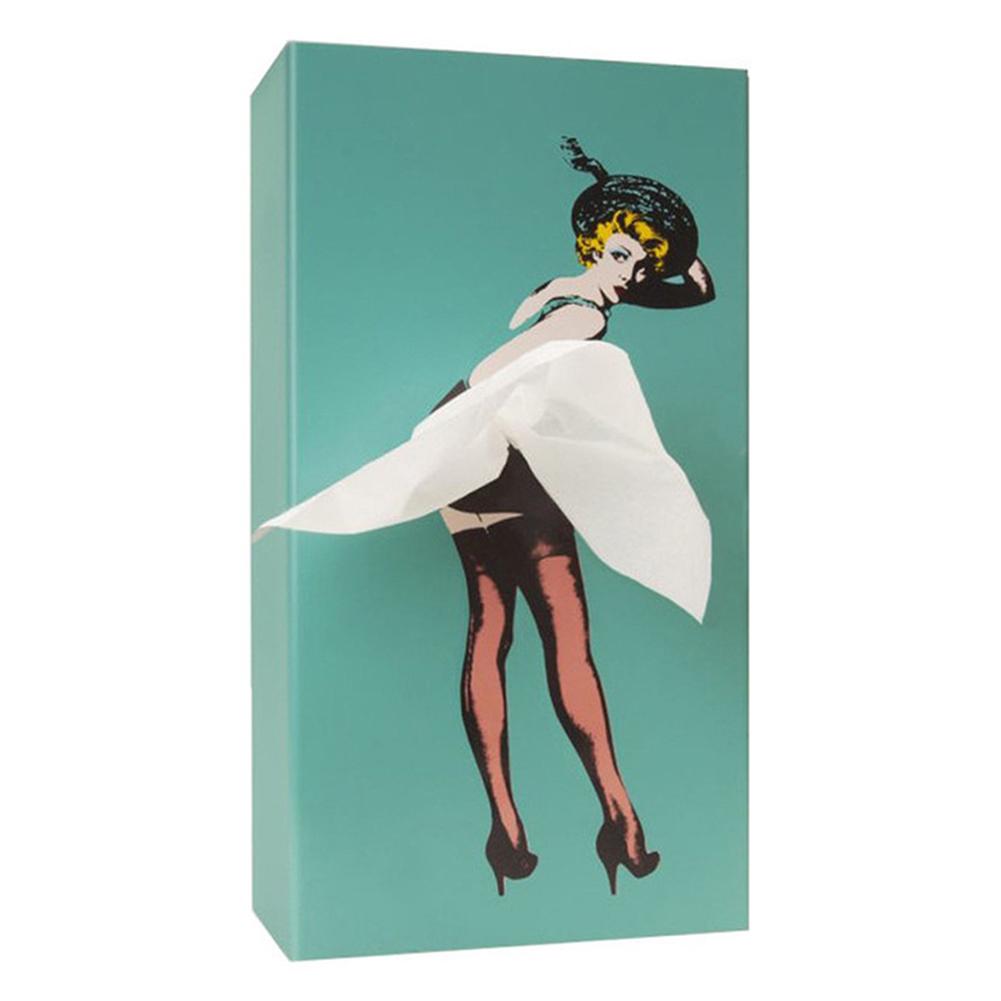 Classy Girl Facial Tissue Box Creative Retro Rectangular Tissue Box Case Tissue Storage Case for Vanity Countertop Night Stand