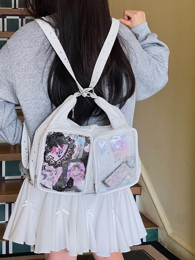 Women's Transparent Shoulder Doll Bag for Daily Commute - Small Crossbody Backpack