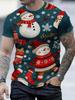 Christmas Santa Claus 3D Print T Shirt for Men Casual Short Sleeve Tee Shirts Fashion O-Neck Top New Year Gift Oversized T-Shirt
