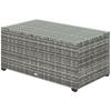 90 X 50cm Glass-Top Rattan Side Table - Light Grey