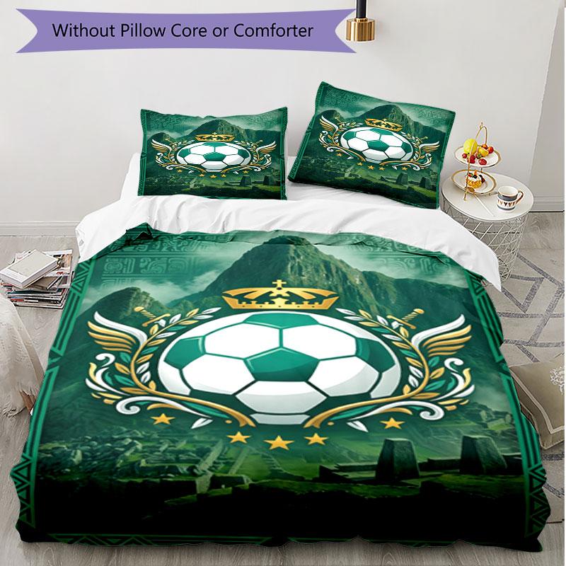 3pcs Duvet Cover Set (1*Duvet Cover + 2*Pillowcase, Without Core), Club Santos Laguna Print Soft All‑Season Bedding Set, Home Bedroom Decor Gift