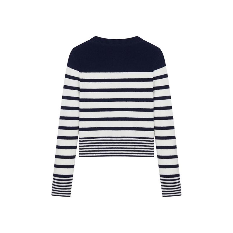 Teenie Weenie Bear Letter Stripe Knitted Cardigan