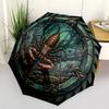 Mechanical Crab Emblem pattern umbrella, portable and foldable design, 8 ribs, a casual accessory for Halloween, Christmas, and birthday gifts.