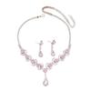 European & American Fashion Purple Crystal Bridal Necklace and Earring Set