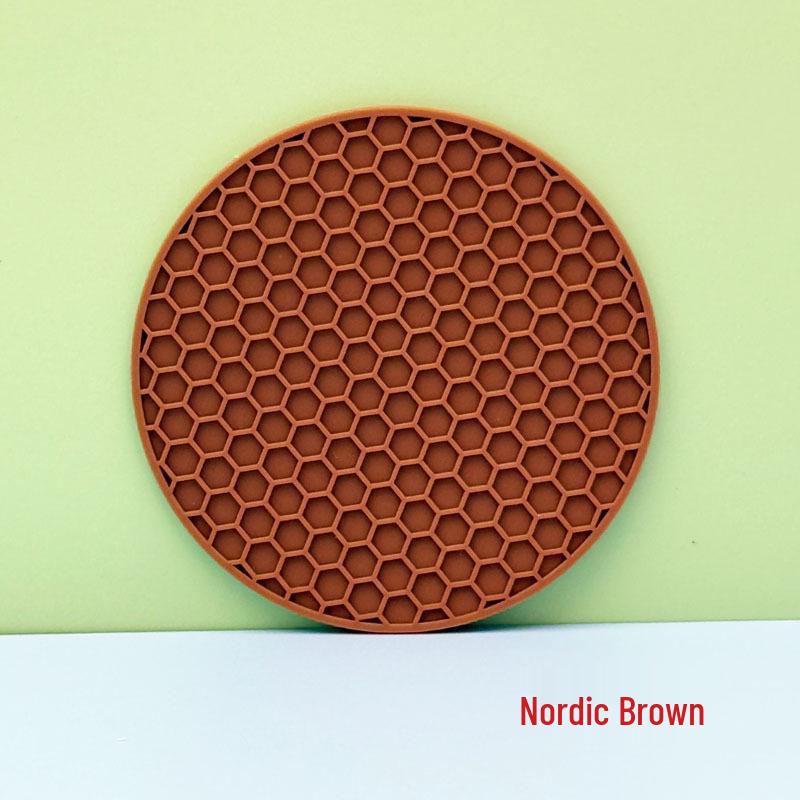Silicone Honeycomb Non-slip Heat Resistant Coaster Set - 9cm & 10cm Diameter 9cm, Thickness 3mm