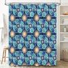 Modern Geometric Printed Shower Curtain Waterproof Bathroom Decor Navy Blue Mint Green White Orange Modern Bath Liner with Hooks