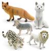 Realistic Plastic Forest Animal Models Including Gray Wolf Arctic Fox Snow Leopard