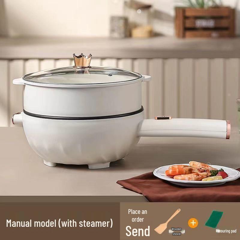 ElectroCN Slimme Elektrische Anti-aanbak Wok: Grote Capaciteit Multifunctionele Wok & Braadpan met Stoomfunctie 6.5L with Smart Temperature Control, Includes Gift