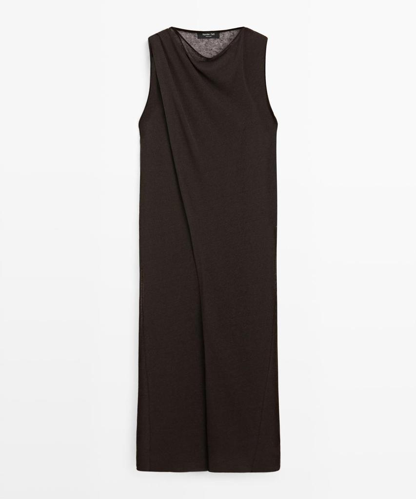 Masimodutti Linen Crossover Dress