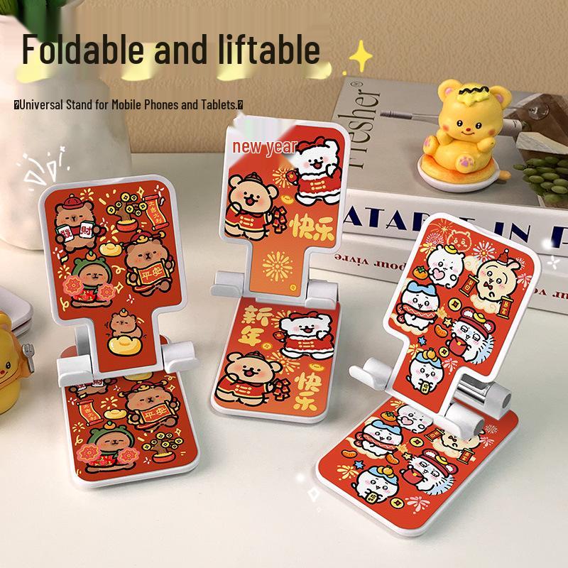 

New Year Limited Cartoon Foldable Phone Holder for Desktop use - Ideal for Streaming, Online Classes, and Watching Shows. Cute & Portable! Capybara