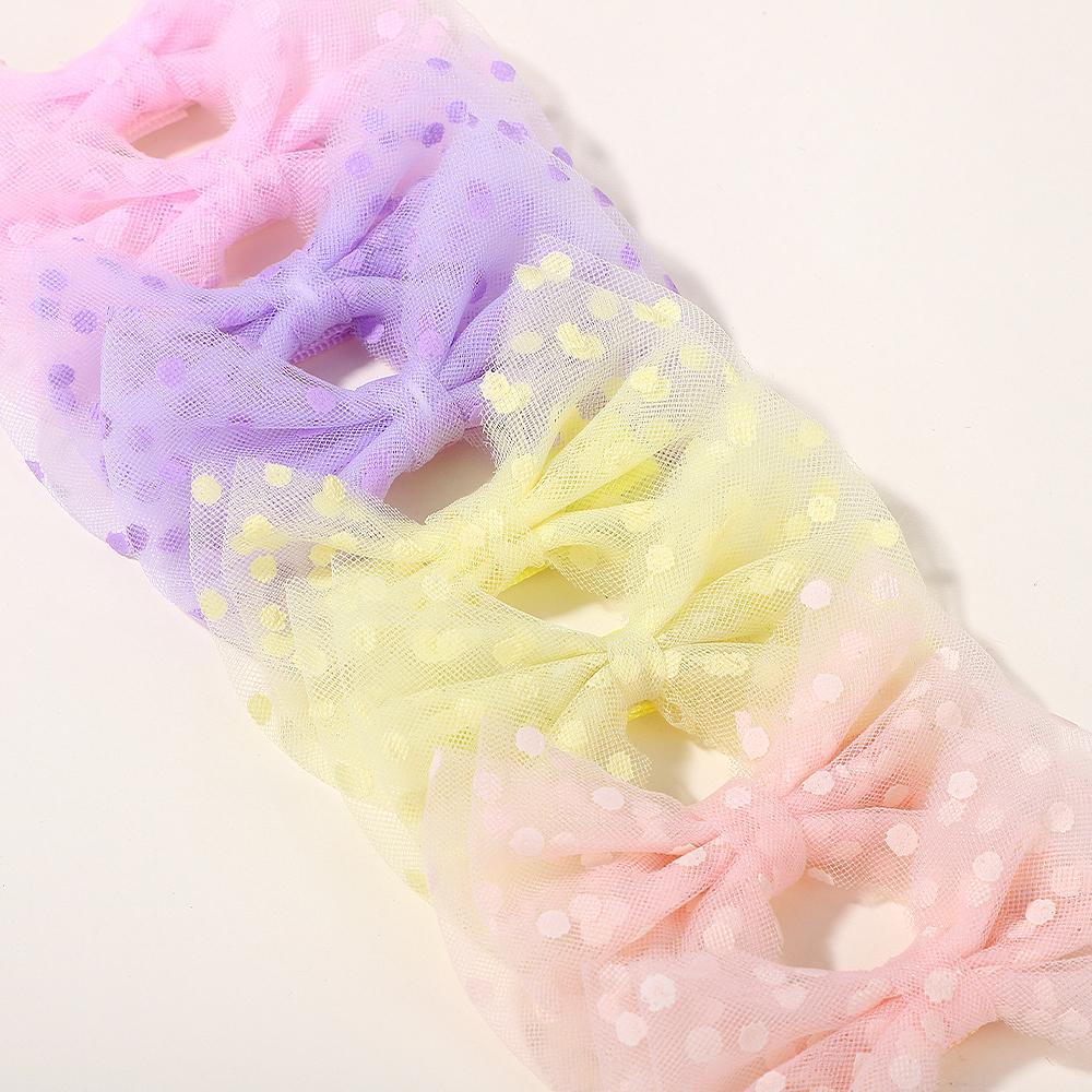 2Pcs/set Sweet Chiffon Mesh Dot Hair Bow Clips for Women Girls Cute Lace Bowknote Hairpin Barrettes Headwear Hair Accessories