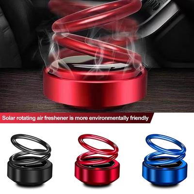 Auto Auto Zonne-energie Roterende Aromatherapie Luchtverfrisser Dubbele Ring Interieur Accessoires Diffuser Voor Auto Huisdecoratie