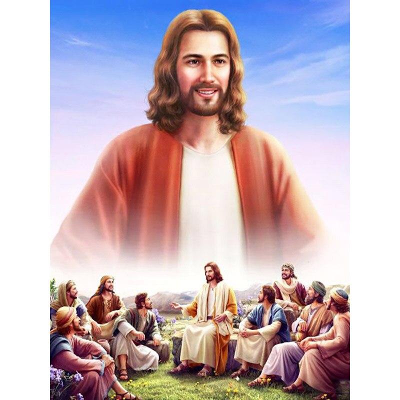 

Религиозная Алмазная картина Иисус Христианин 5d Алмазная вышивка Мозаика Наборы для вышивки крестом Ручная работа DIY Украшение дома Full Round 40x50CM