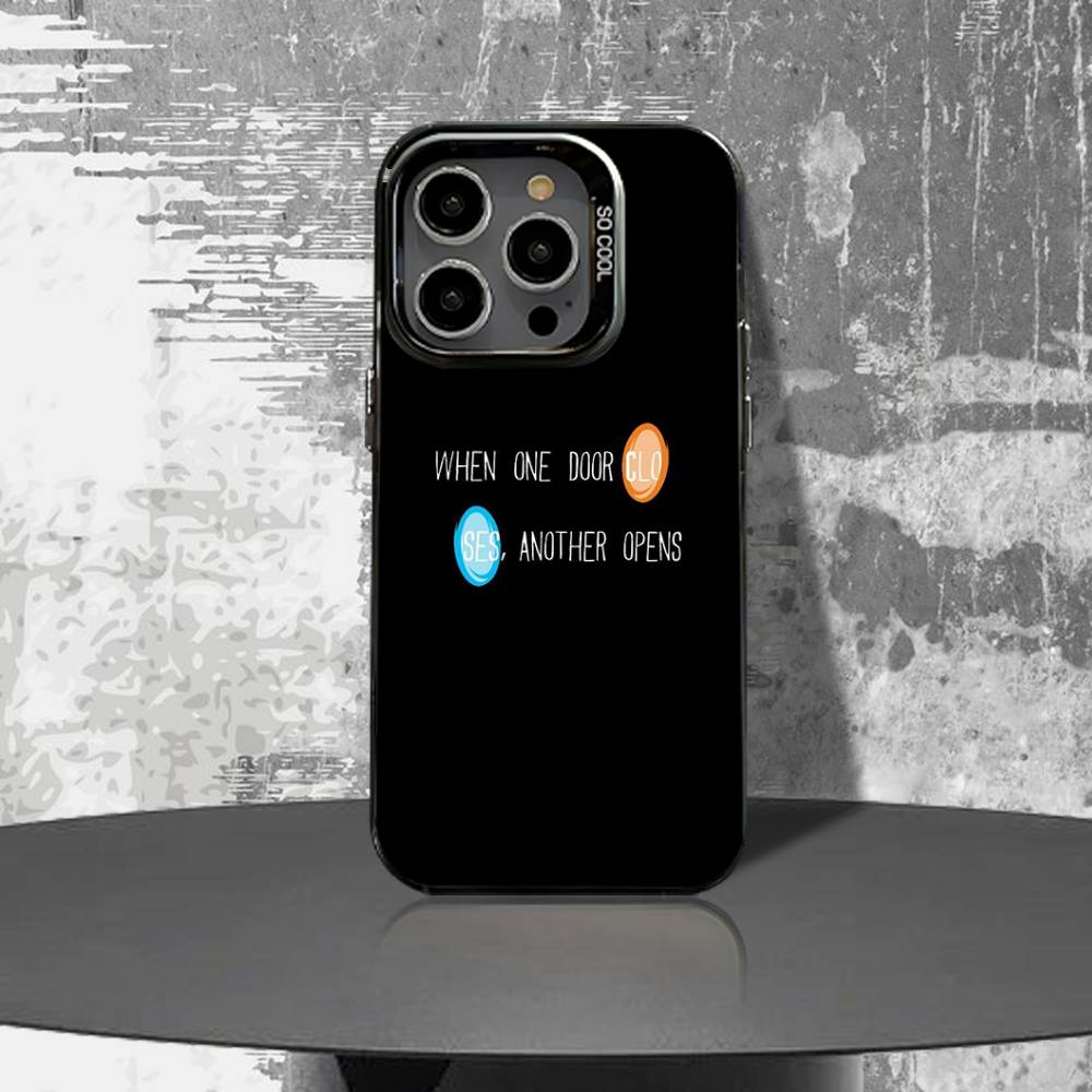 

P-Portal 2 Game Icon Phone Case For iPhone 16,15,14,13,12,11,Pro,XS,Max,Plus,Mini,SE4,E Black Matte Shockproof Cover iPhone16PROMAX