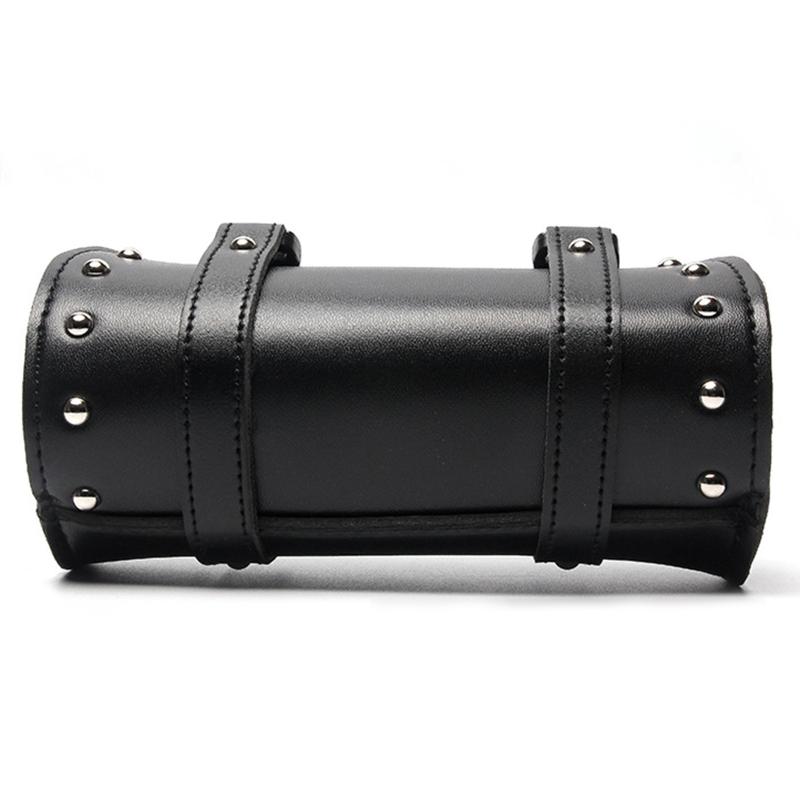 Leather Motorcycle Saddlebags Storage Tool Bag Universal Fork Bags Easy Install