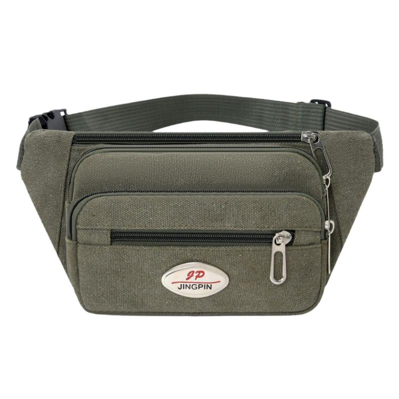 Fashion Canvas Waist Bag for Men Versatile Mobile Phone Holder Ideal for Outdoor Use