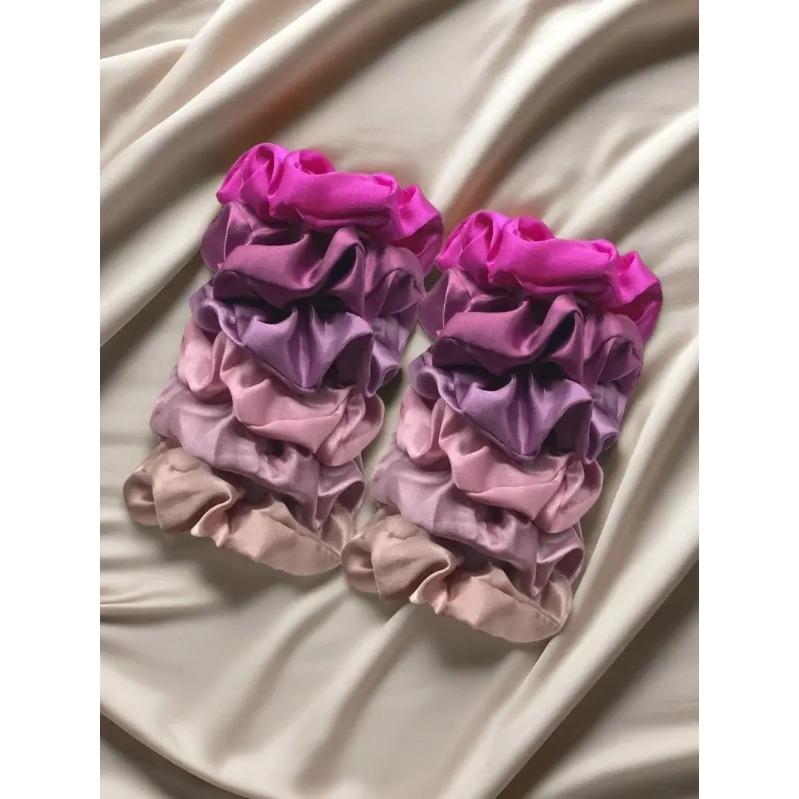 

12 шт. Разноцветные атласные резинки-скранчи - Удобные и простые аксессуары для волос для женщин и девушек