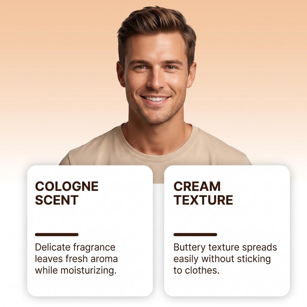 Crema Fluida Idratante per il Corpo da Uomo, Delicata, per la Cura Quotidiana della Pelle, Idratante, Leggera, Non Grassa, per Uomini