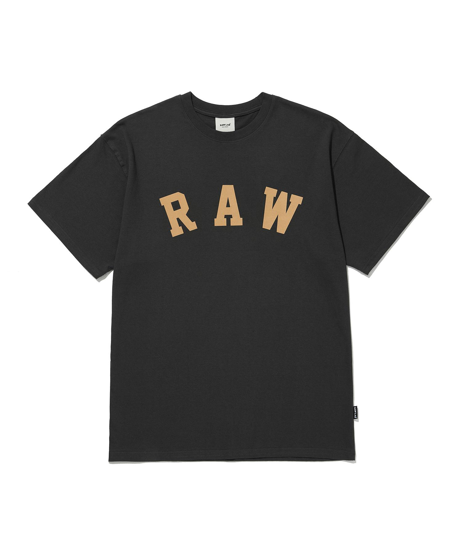 Row Lab Raw Signature Flocked Short Sleeve Tee (Charcoal) L