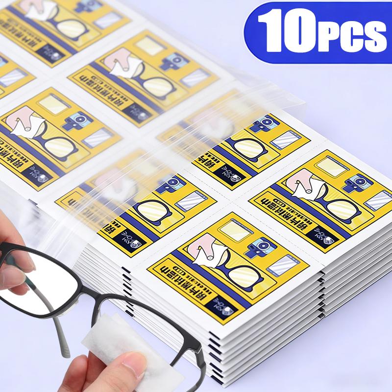 10-200pcs Eyeglass Cleaning Pads Traceless Quick Drying Anti-fog Glasses Wipes High Quality Disposable Dust Removal Wipes 10pcs