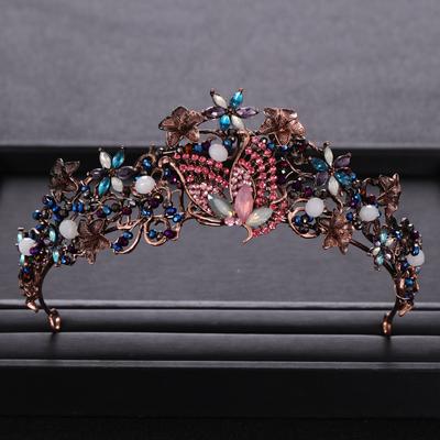 Vintage Brautkrone Haarschmuck Schmetterling Kristallkrone Party Hochzeit Haarschmuck Prinzessinnenkrone Brauthochzeitskrone
