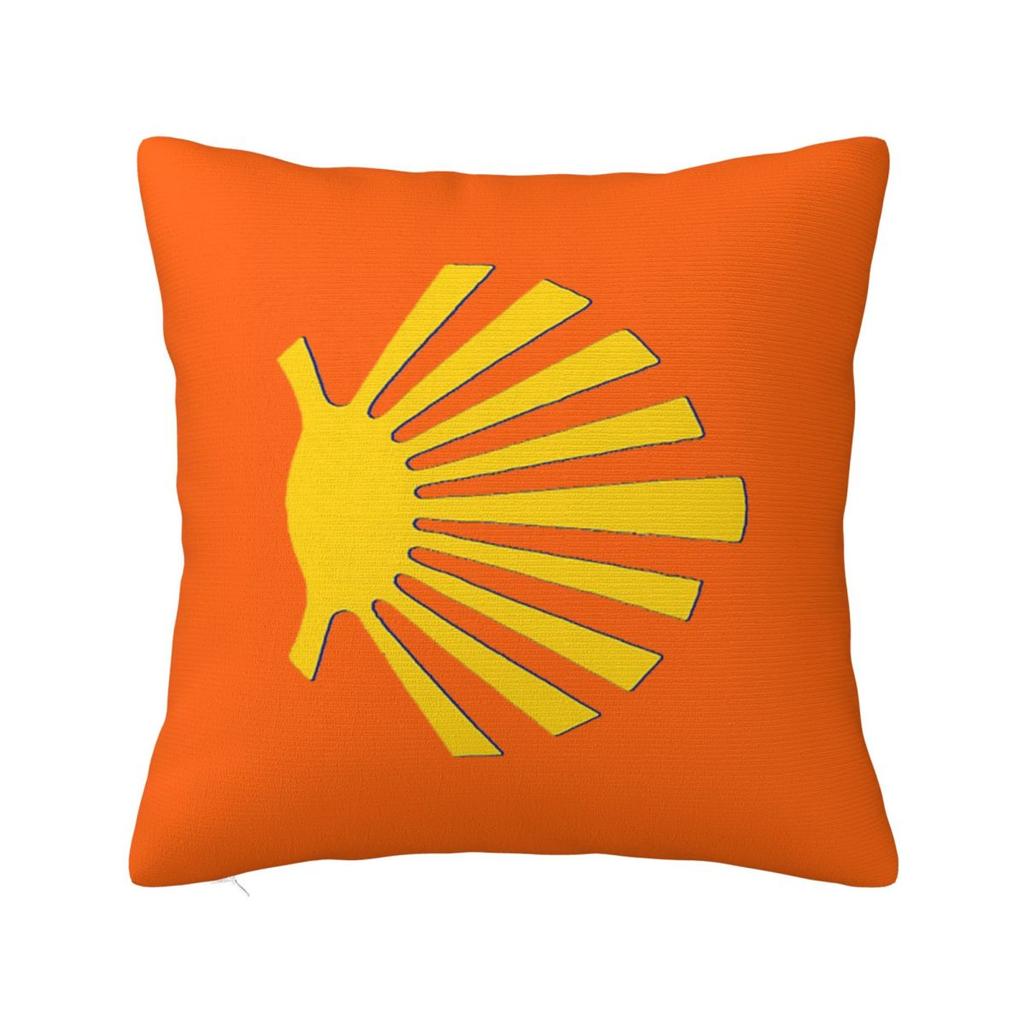 Camino De Santiago Symbol Yellow Scallop Shell Square Pillowcase Cushion Cover Pillow Case Throw Pillow Cover for Home Sofa