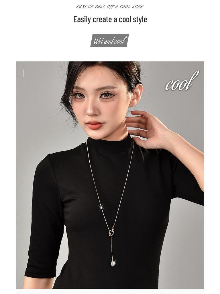 Autumn/Winter Pearl Sweater Chain: Fashionable, Adjustable, Long Necklace