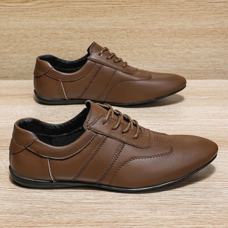 Fashion Men Business Casual Lace-up Shoes Leather Men's Comfortable Driving Flats Sneakers Shoes Quality Classic Outdoor Oxfords Shoes
